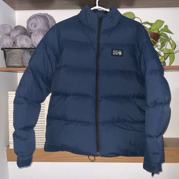 nwt mountain hardwear nevadan down jacket puffer large blue navy outer‎ dark - Picture 4 of 15
